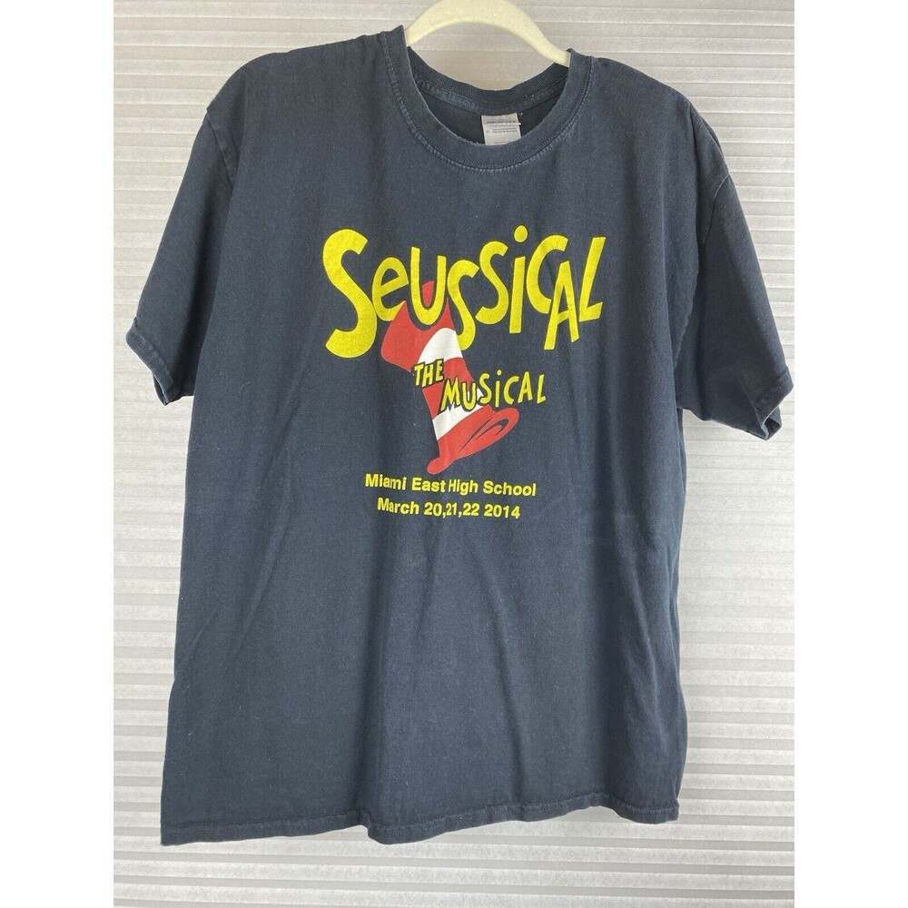 Seussical The Musical 2014 Miami East High School Sz L Black Short Sleeve Tee